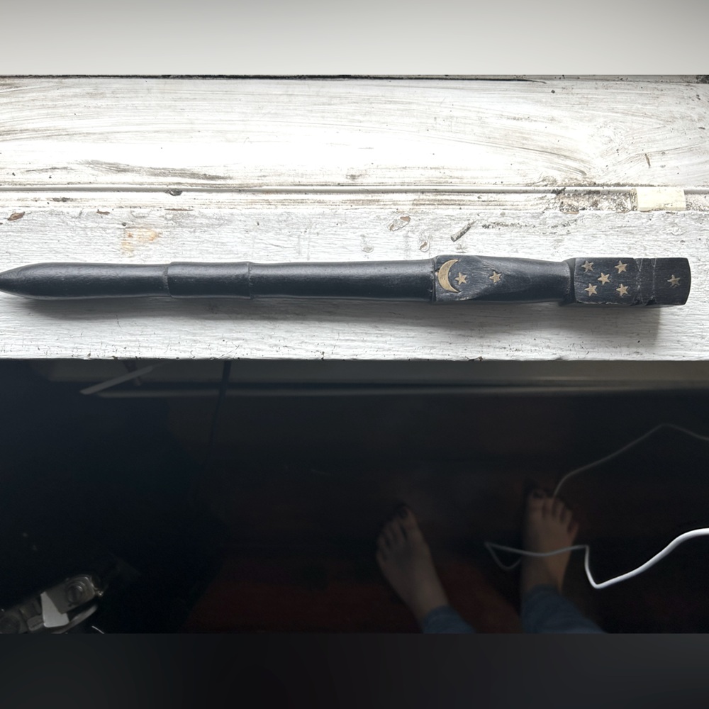 Moon and Star Wooden Wand